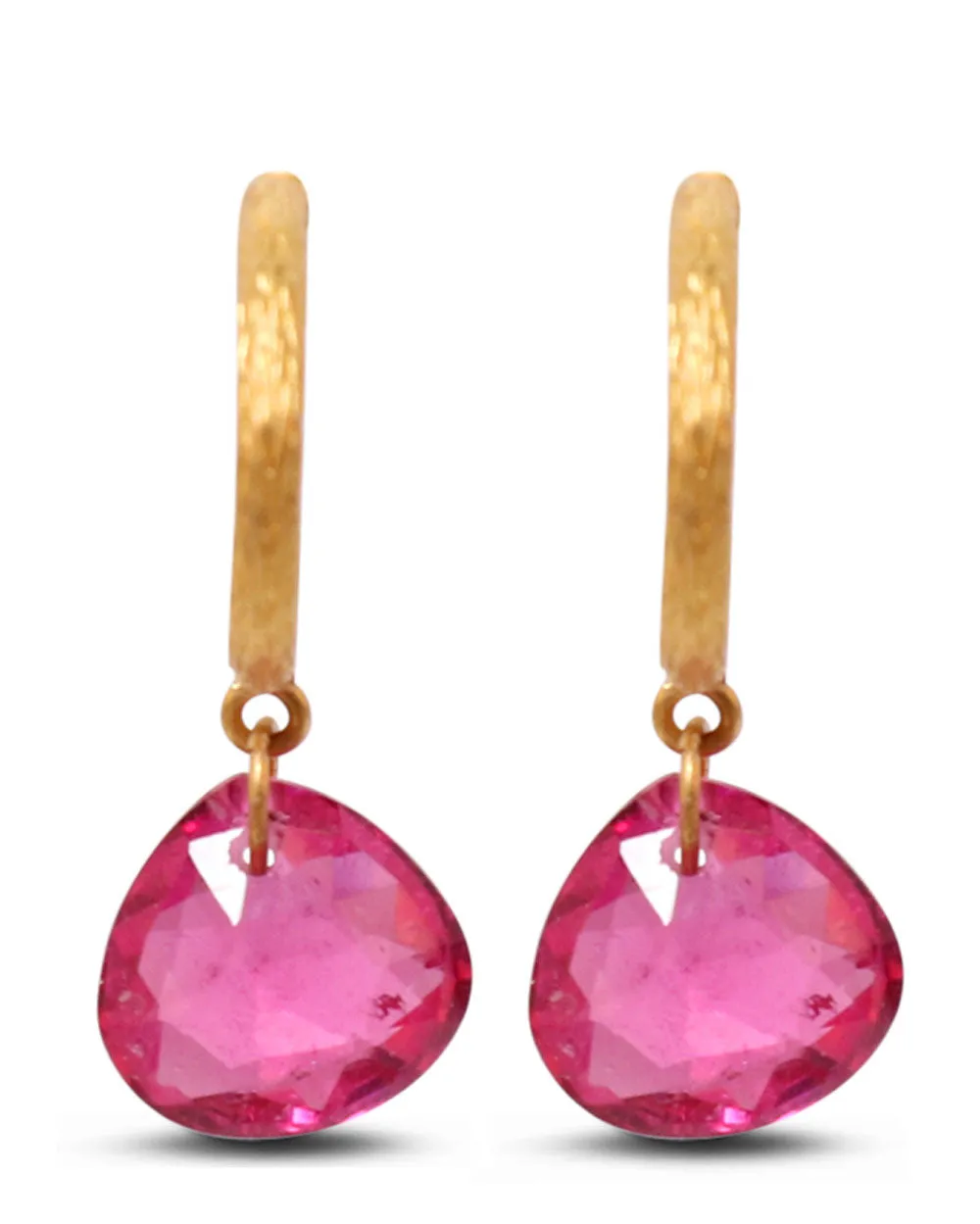 Pink Tourmaline Ava Hoops