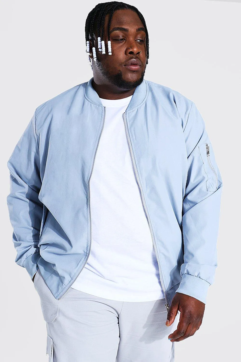 Plus Lightweight Woven Ma1 Bomber Jacket