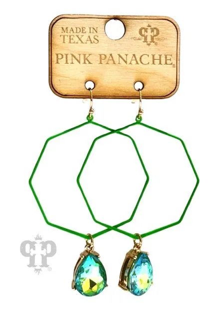 PP Neon Green Octagon Earrings