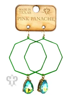 PP Neon Green Octagon Earrings