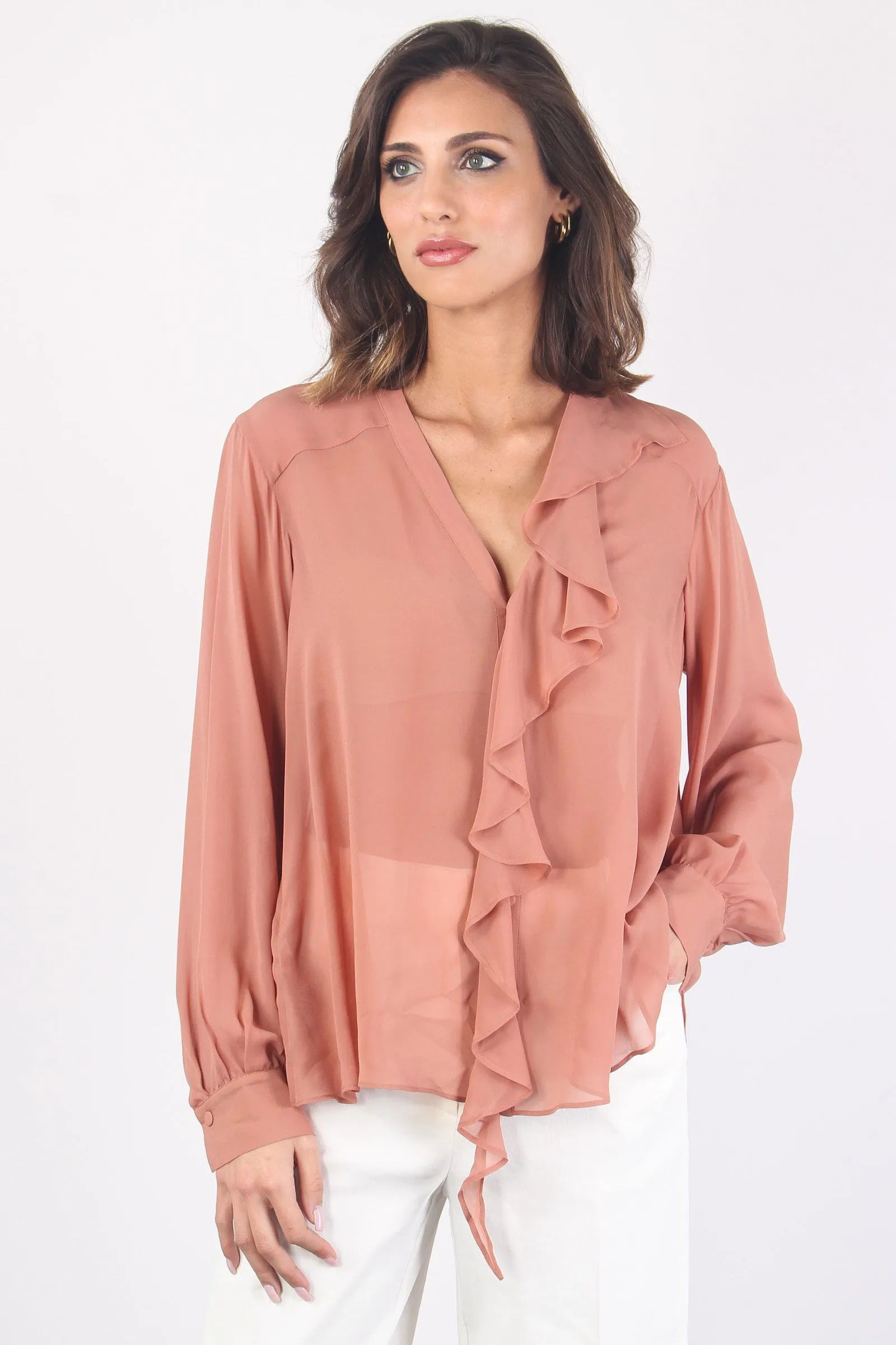 Prosecco Blusa Volant Brown