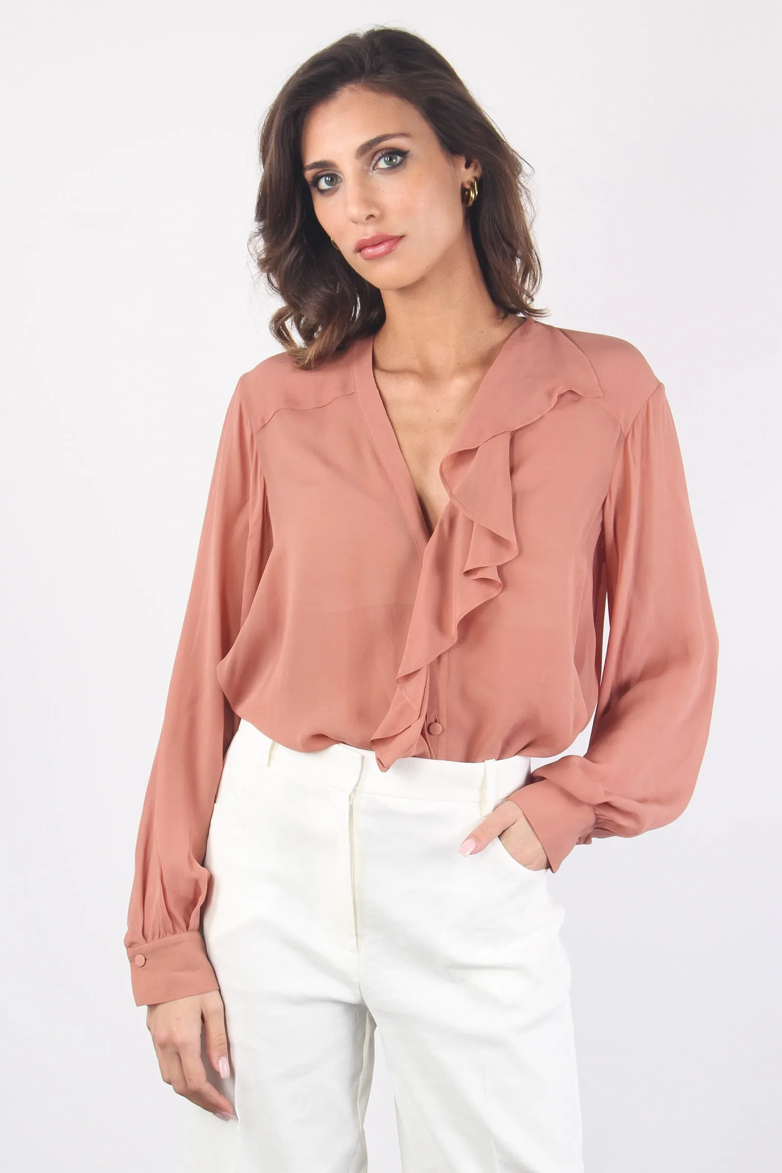 Prosecco Blusa Volant Brown