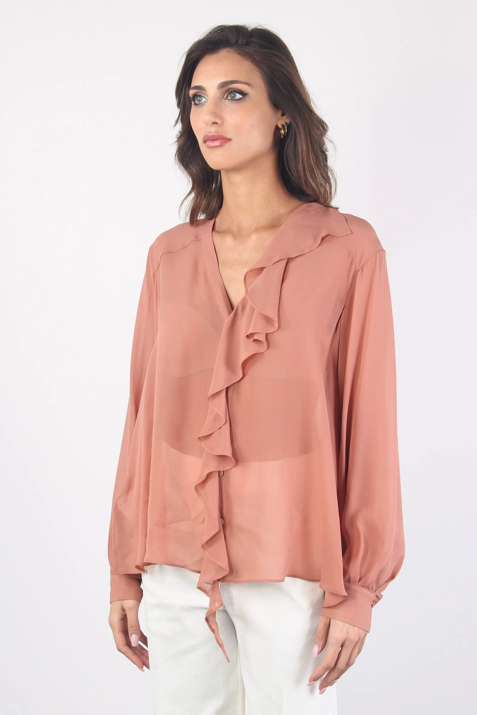 Prosecco Blusa Volant Brown