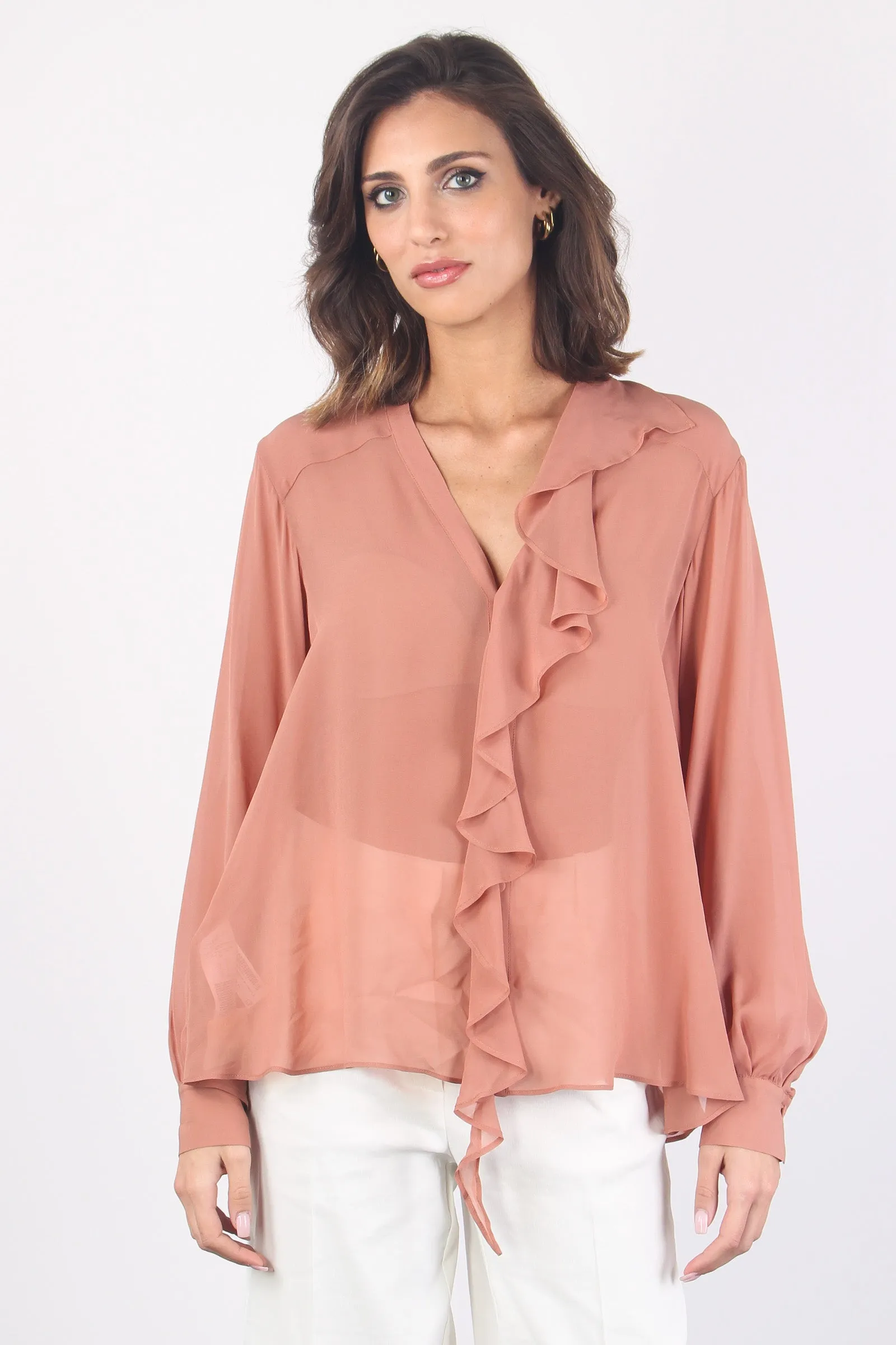 Prosecco Blusa Volant Brown