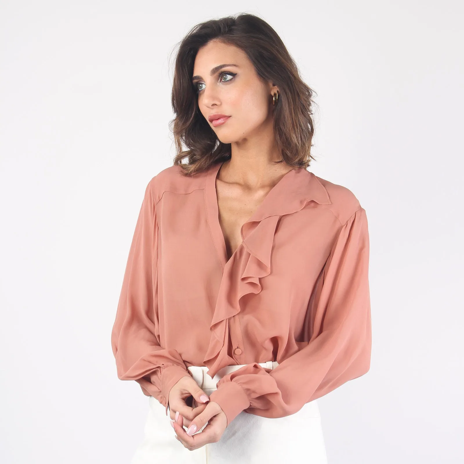 Prosecco Blusa Volant Brown