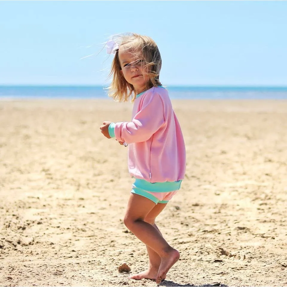 RETRO Colourblok Pink Sweatshirt