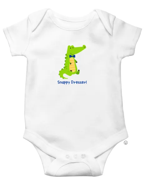 Ripples Alligator Diaper Shirt- 3-6 Months