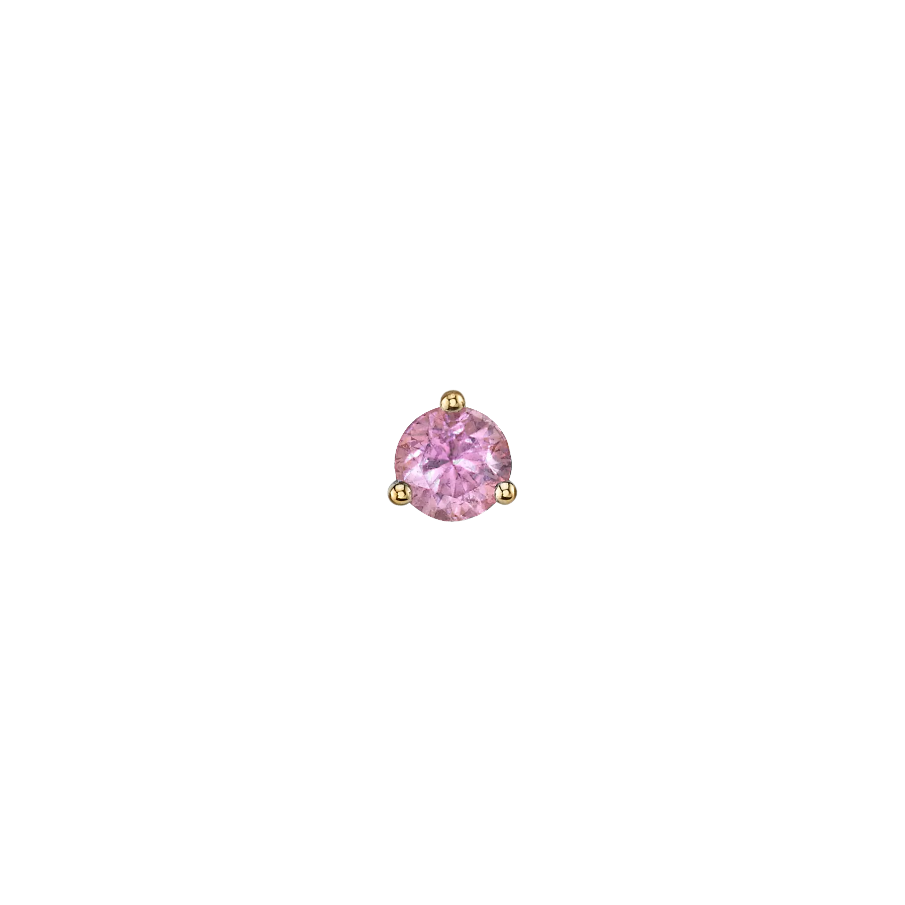 Round Stud #1 - Pink Tourmaline / 14k Yellow Gold