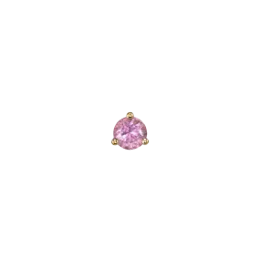 Round Stud #1 - Pink Tourmaline / 14k Yellow Gold