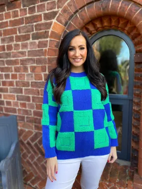 Royal Blue Premium Patchwork Jumper Yasmin