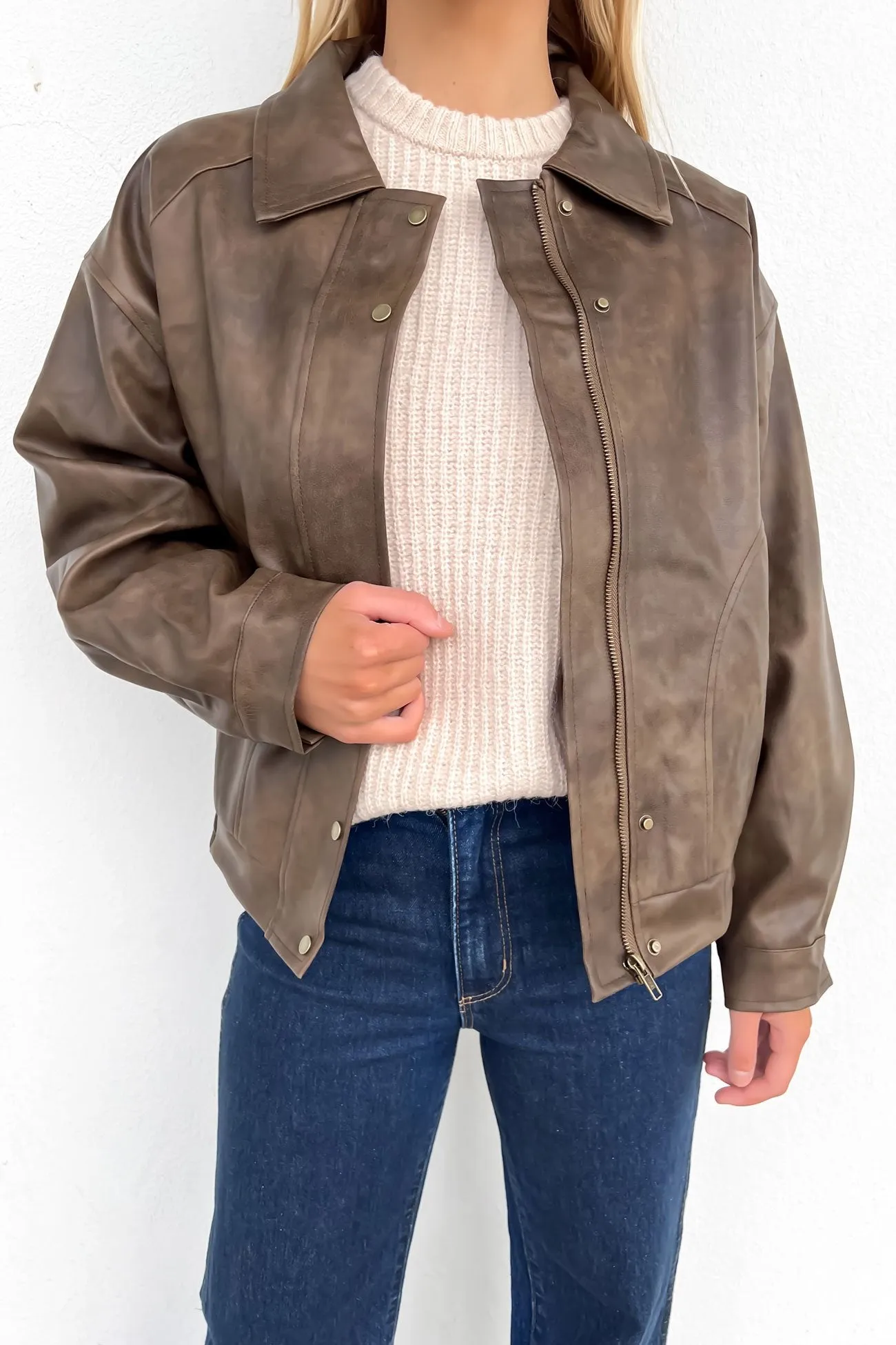 Samuel Leather Bomber Brown