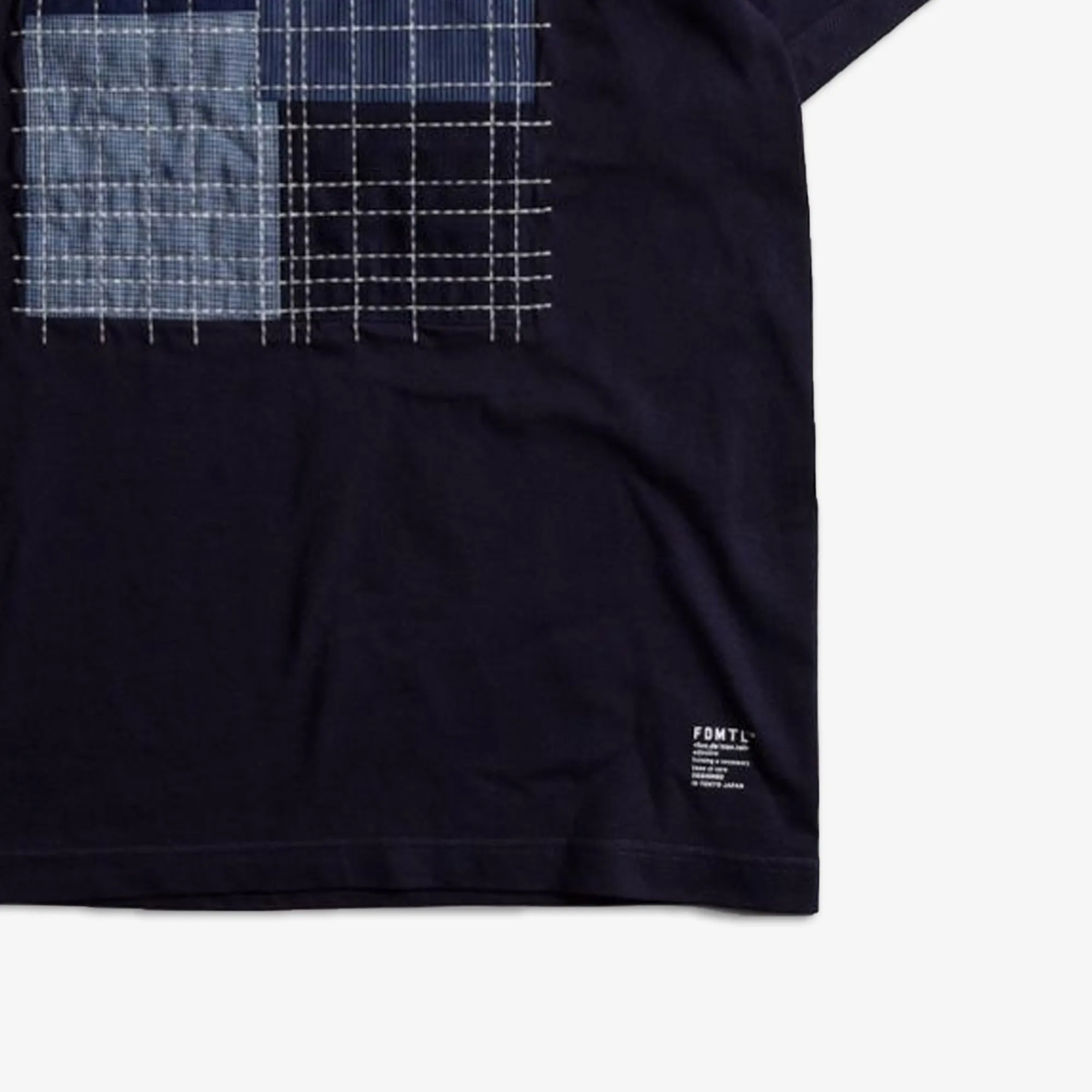 SASHIKO PATCH TEE 'NAVY'