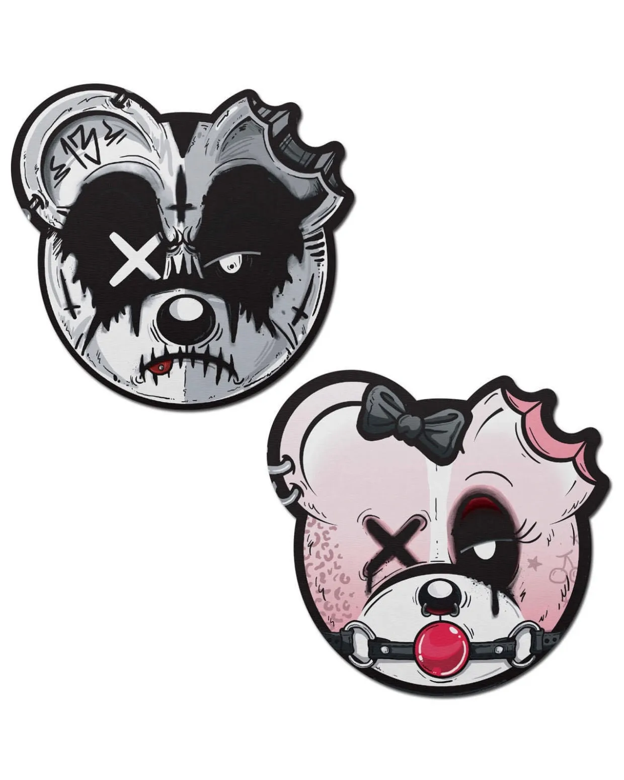 Scummy Bears: Gothic AF His & Her Zombie Bear Nipple Pasties