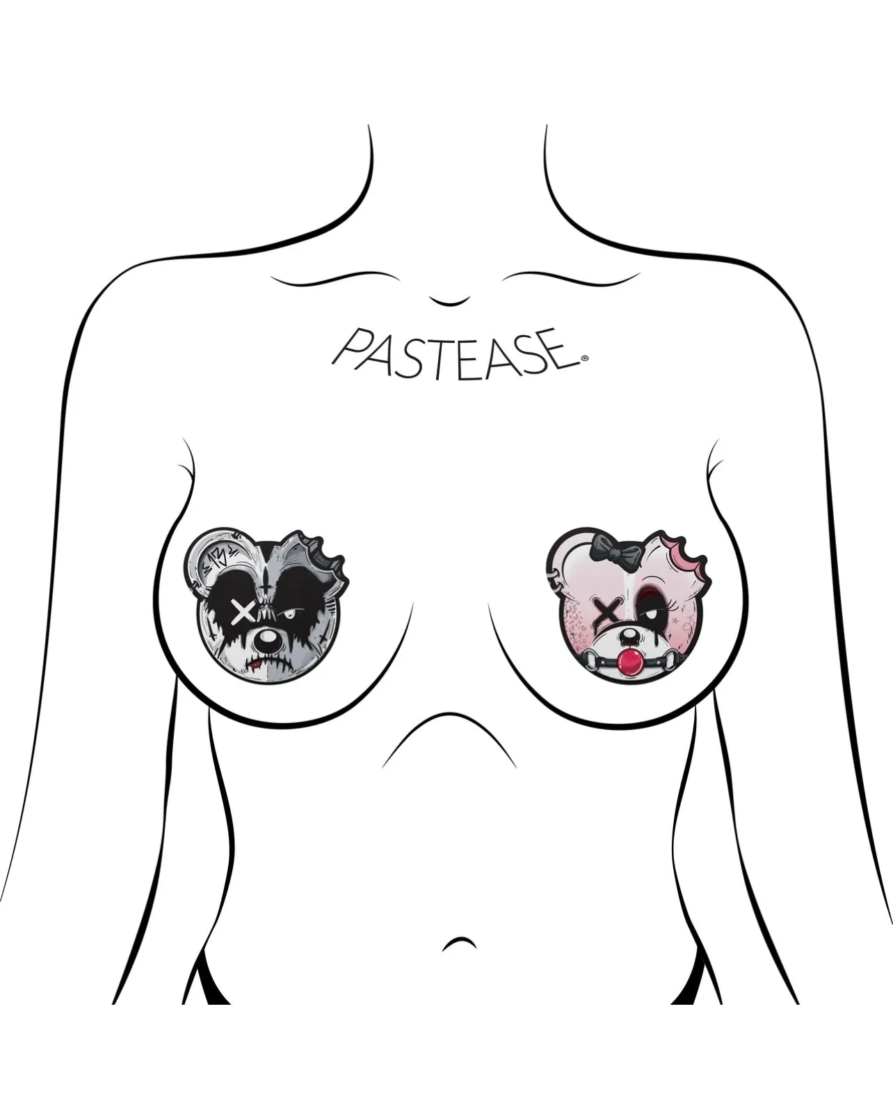 Scummy Bears: Gothic AF His & Her Zombie Bear Nipple Pasties