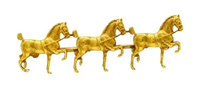 Sloan & Co. Edwardian 14 Karat Yellow Gold Horse Antique Brooch