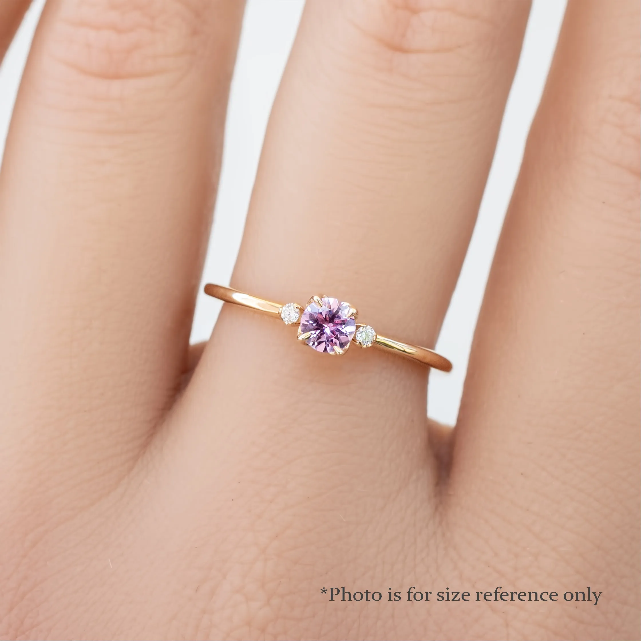 Sofia Ring 4mm 0.35ct Dark Pink Umba Sapphire, 14K Rose Gold