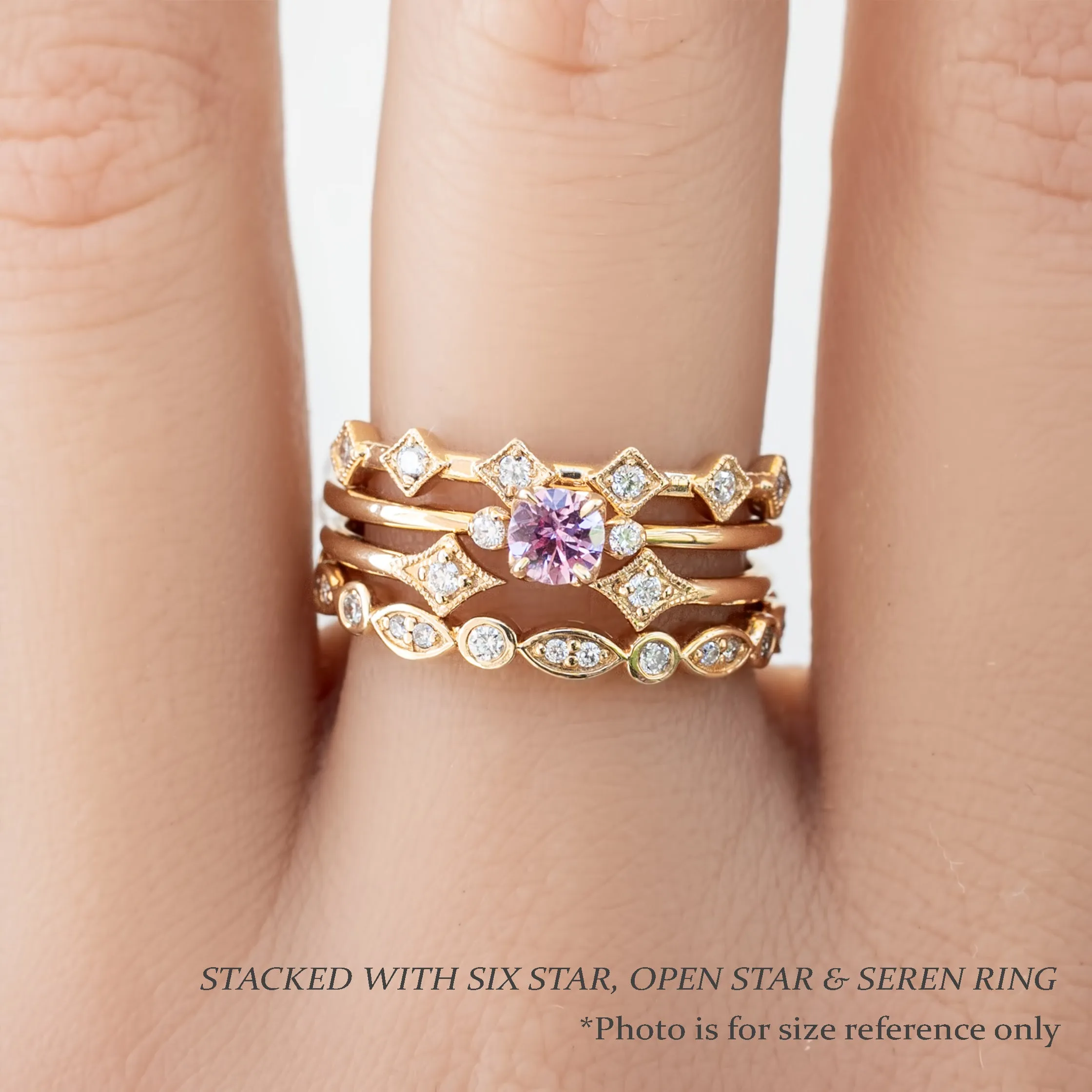 Sofia Ring 4mm 0.35ct Dark Pink Umba Sapphire, 14K Rose Gold