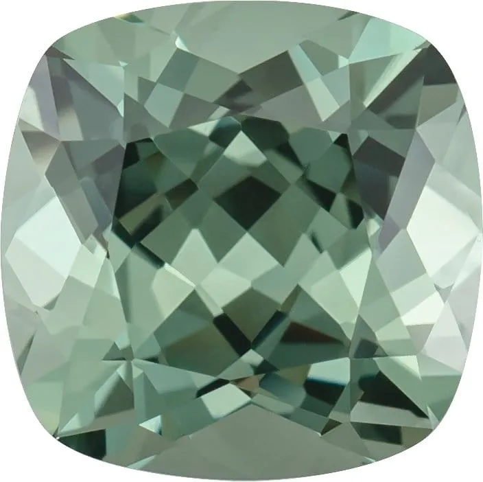 Square Cushion Cut Lab Created Green Sapphire Gemstone