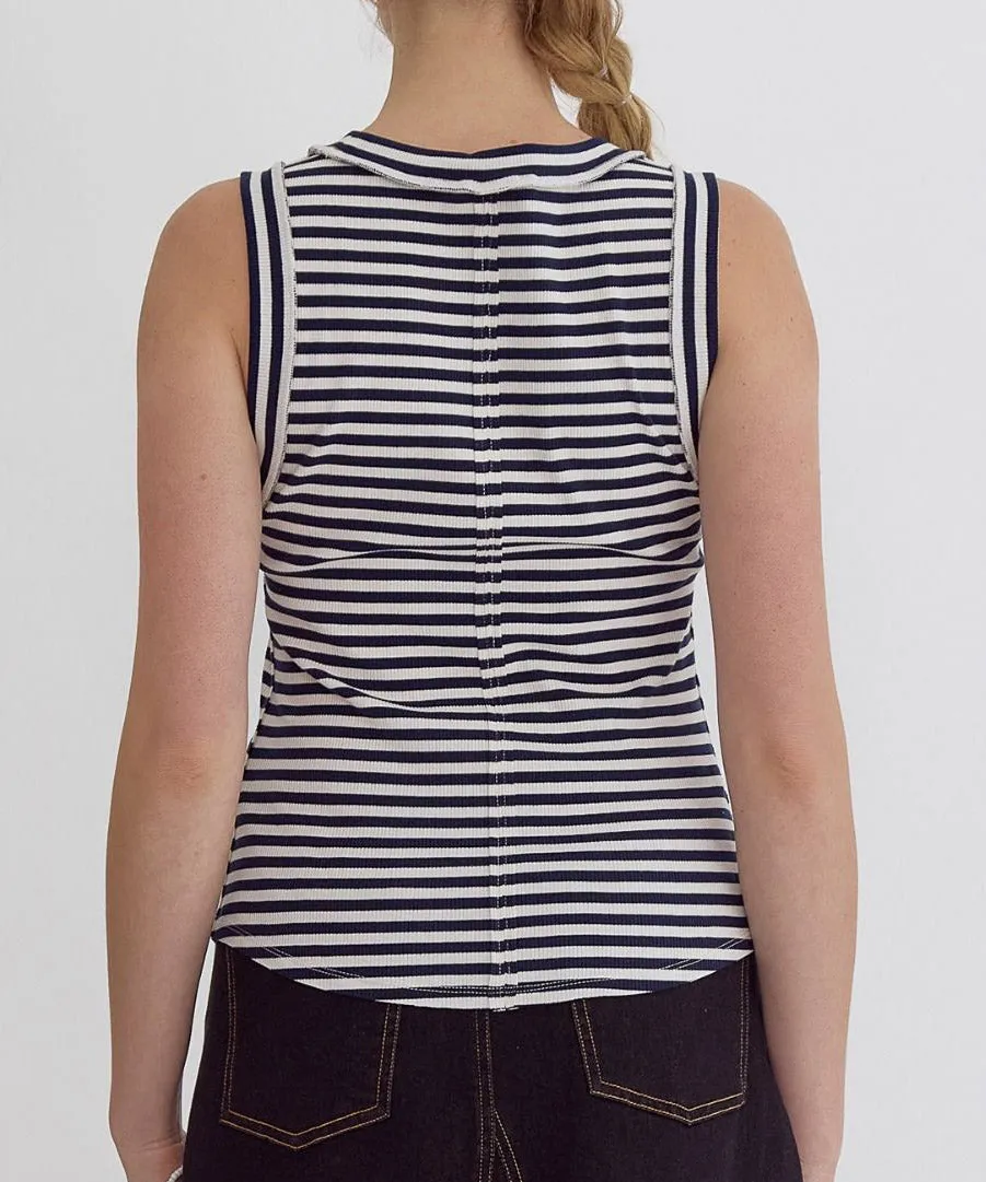 Stripe Tank Top - Navy