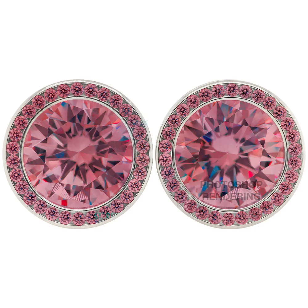 Super Gemmed BIG BLING Plugs ( Eyelets ) with Brilliant-Cut Gems - Red