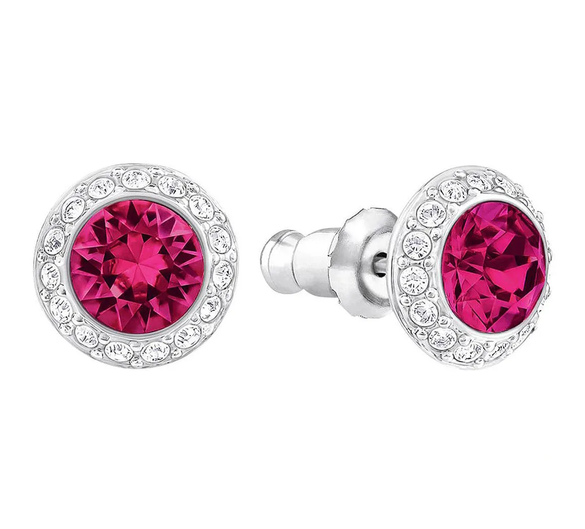 Swarovski Red Crystal ANGELIC Pierced Earring, Rhodium -5446022