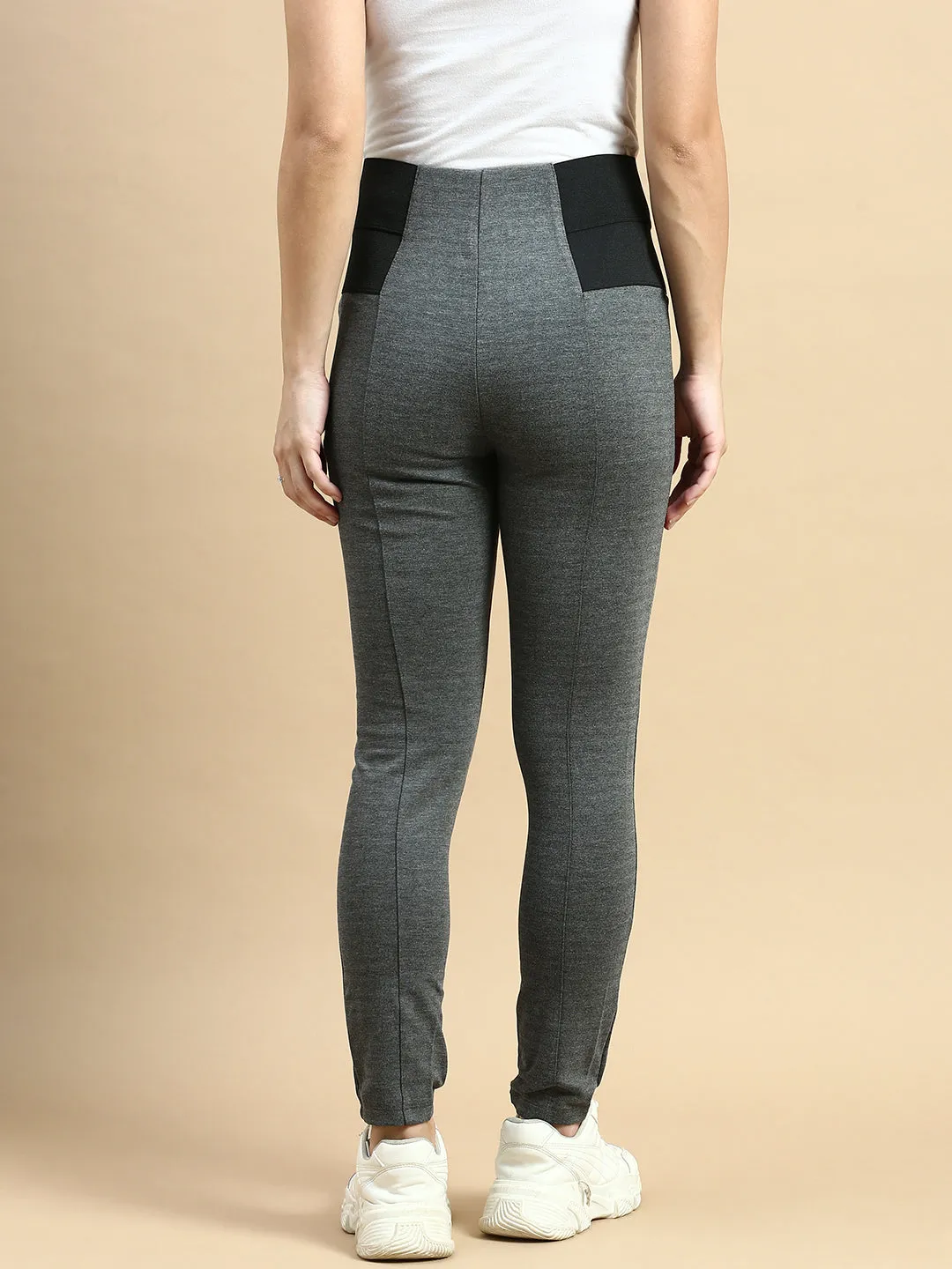 Treggings Woven Jacquard-Grey