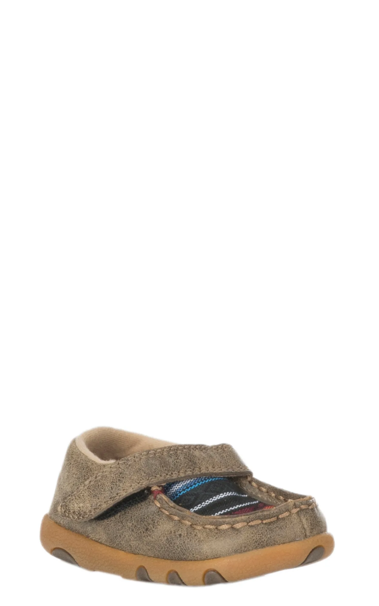 Twisted X Toddler Brown Bomber with Serape Inlay & Velcro Closure Casual Shoe