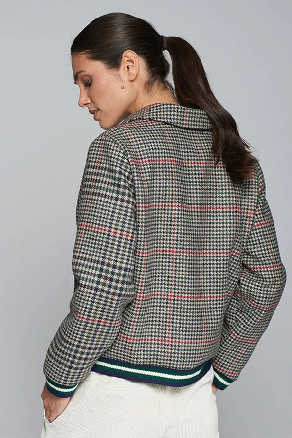 Vilagallo DOUBLE-SIDED HOUNDSTOOTH BOMBER JACKET