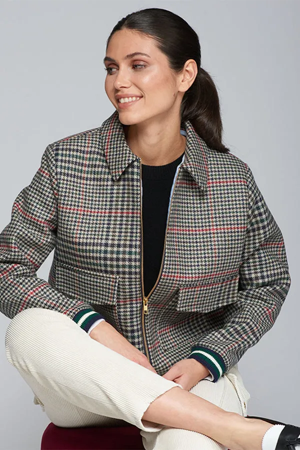 Vilagallo DOUBLE-SIDED HOUNDSTOOTH BOMBER JACKET