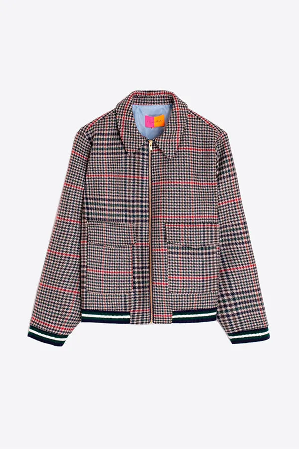 Vilagallo DOUBLE-SIDED HOUNDSTOOTH BOMBER JACKET