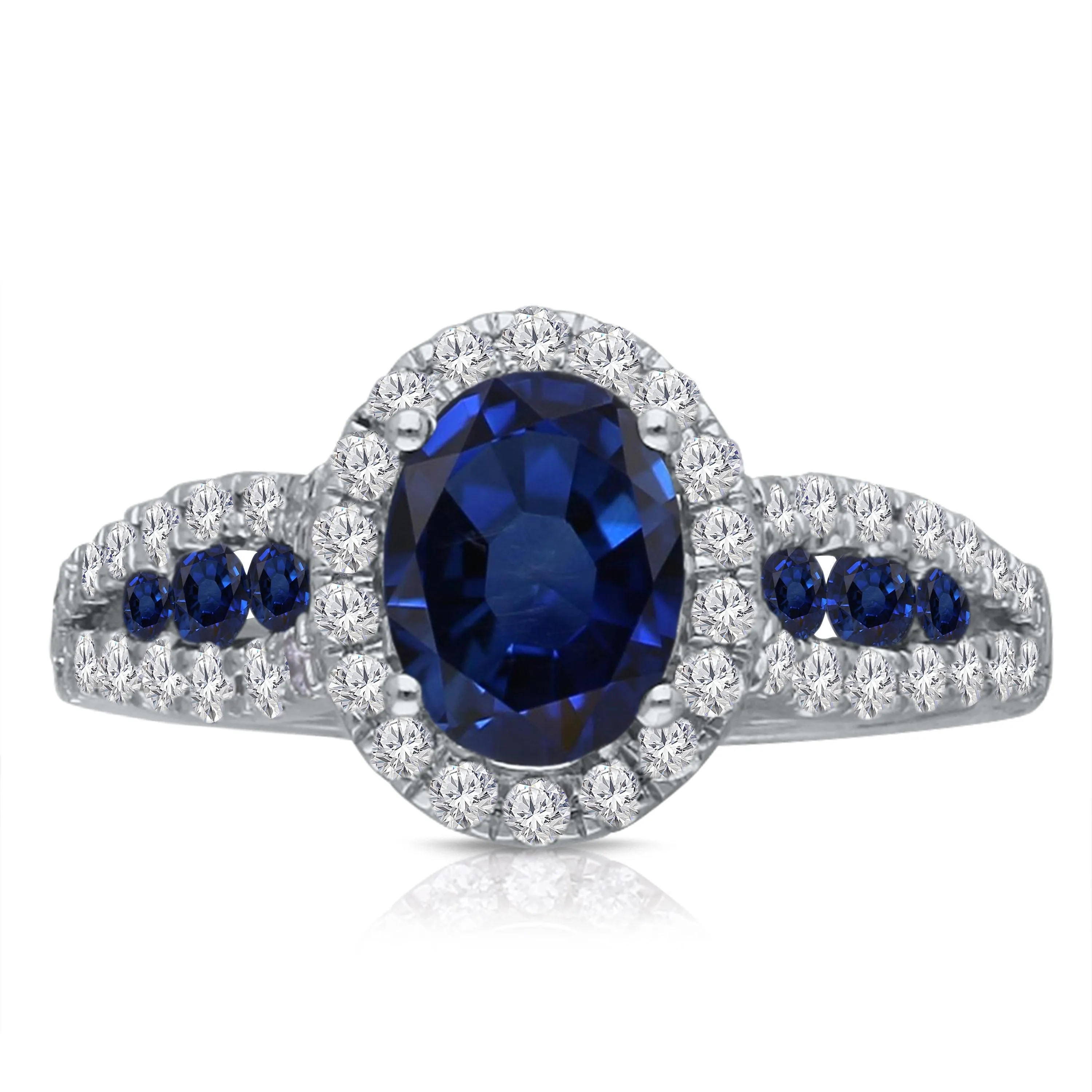 White Gold Sapphire & Diamond Heirloom Ring