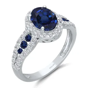 White Gold Sapphire & Diamond Heirloom Ring