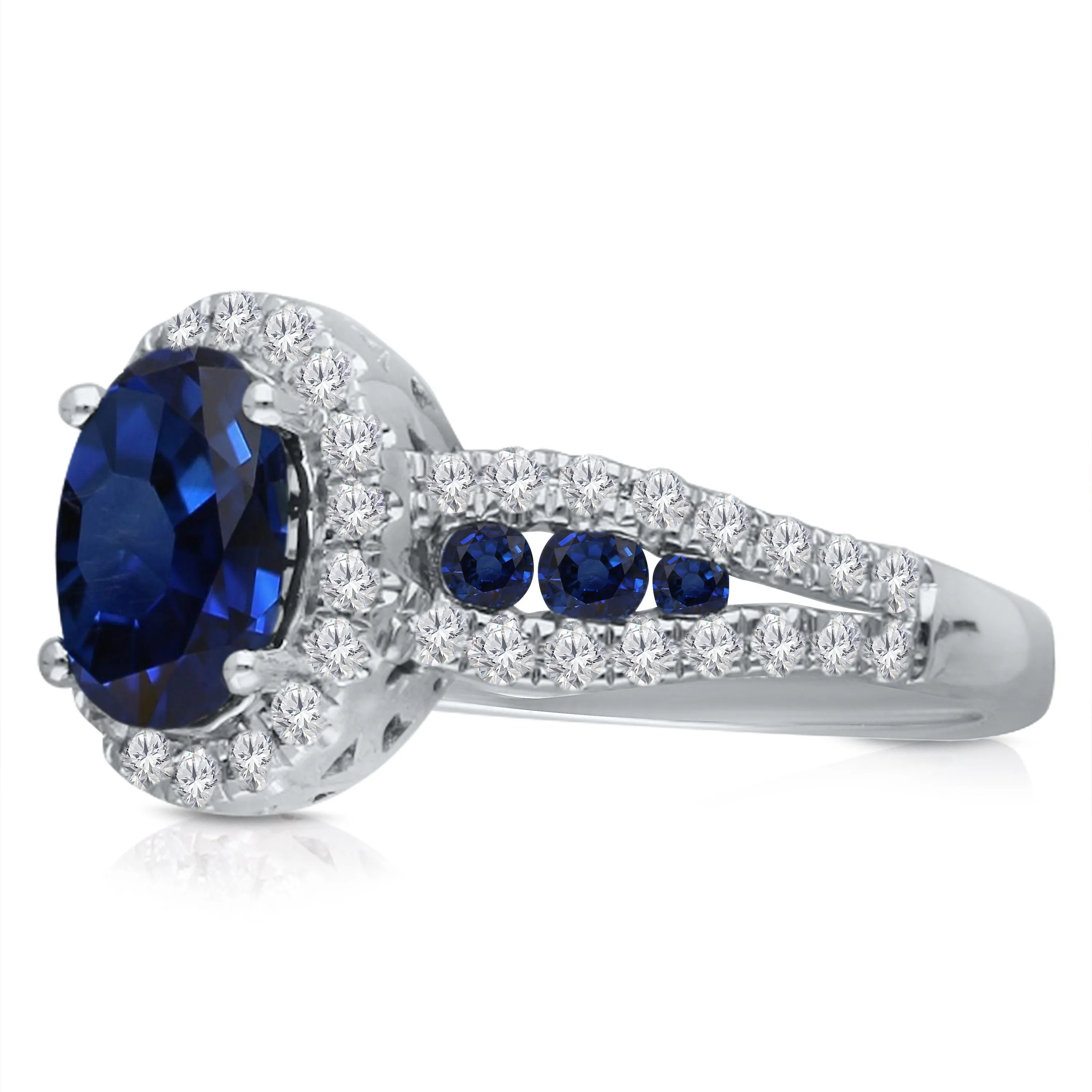 White Gold Sapphire & Diamond Heirloom Ring