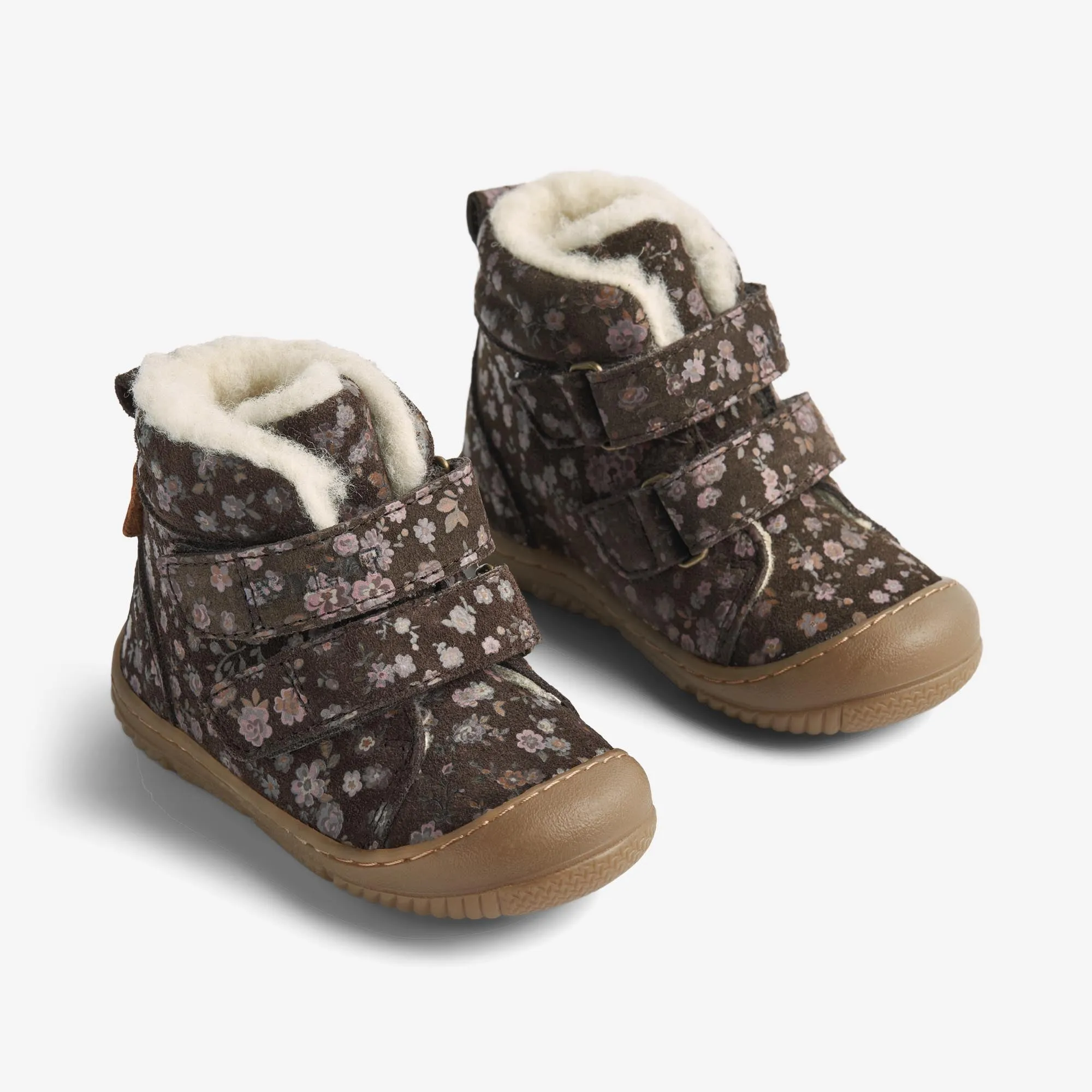 Winterboot Snug Tex - dark brown flowers