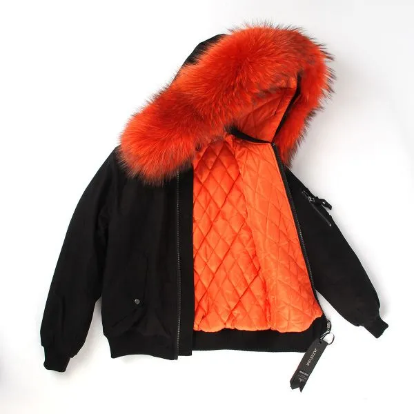 Women's Winter Fleece Jacket with Fur Hood